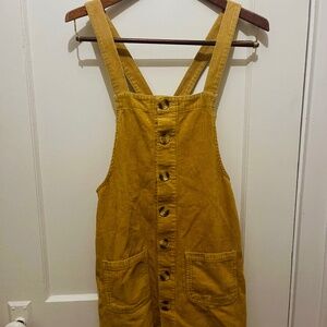 cute mustard yellow corduroy dress